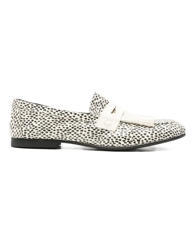 Collection Privée? snake-print kiltie loafers - Nude Nude