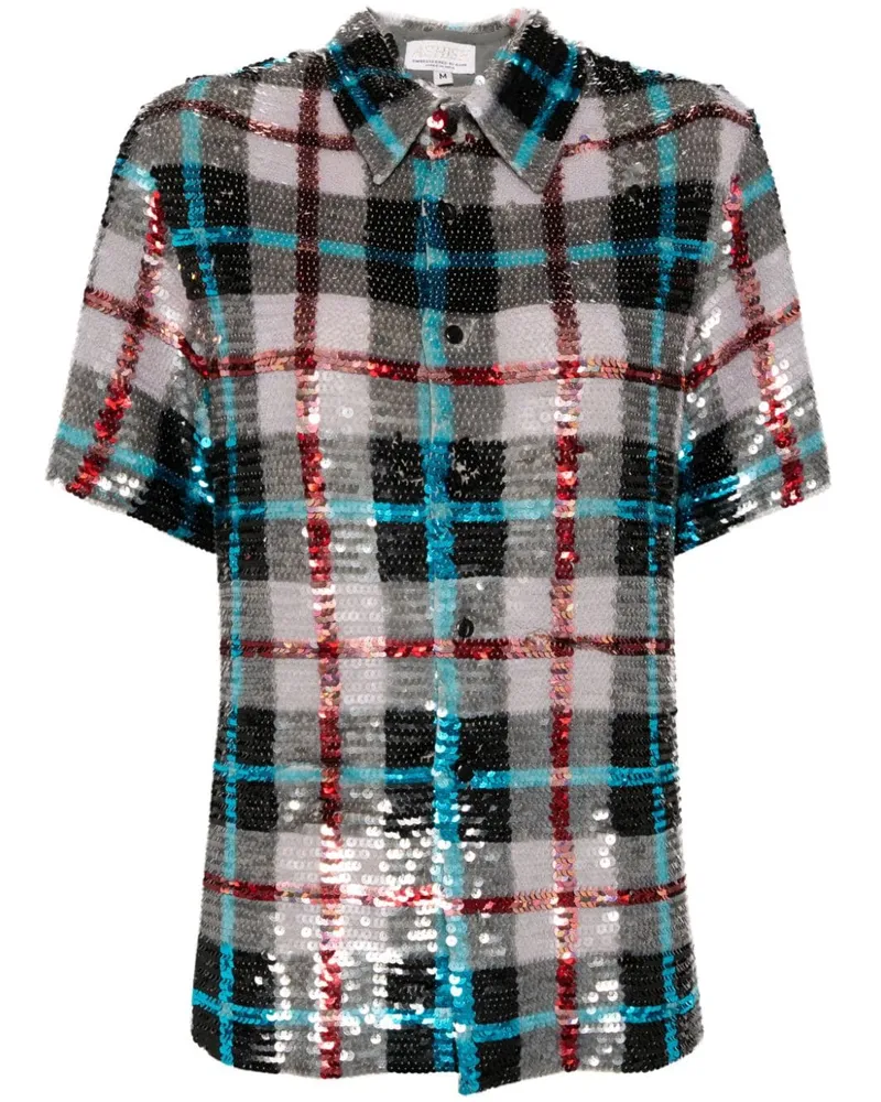 ASHISH Hemd mit Pailletten - Blau Blau