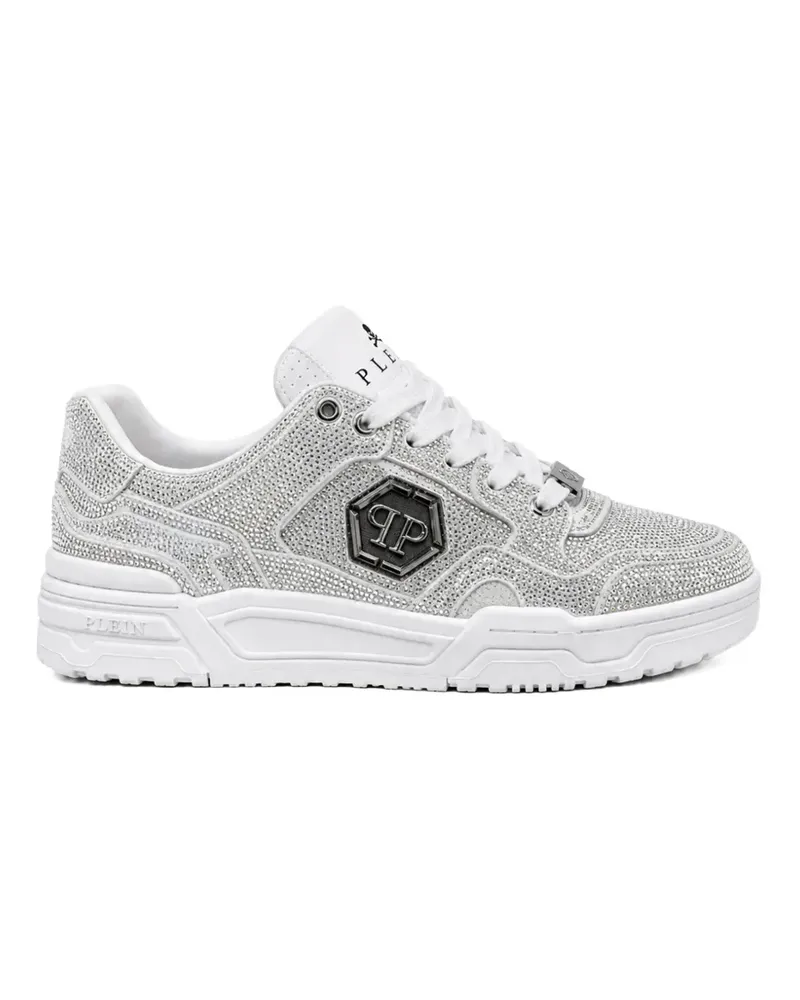 Philipp Plein Low-Top PREDATOR V2 Sneakers mit Strass - Weiß Weiß