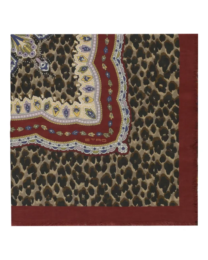 Etro Schal mit Leopardenprint - Braun Braun