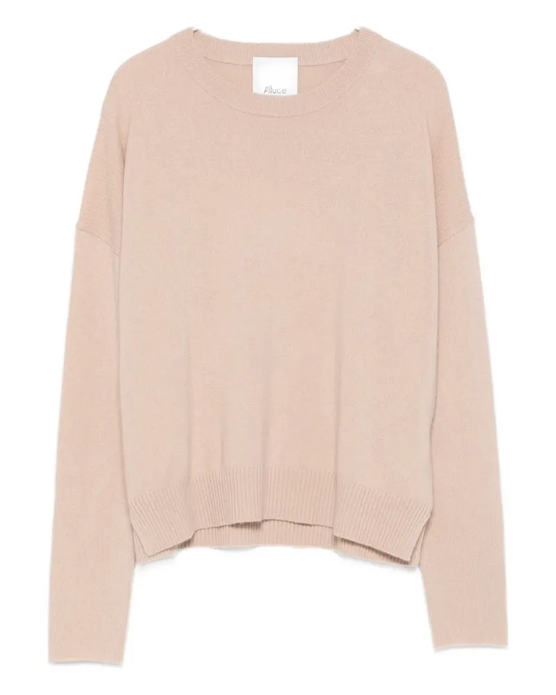 ALLUDE Kaschmirpullover mit rundem Ausschnitt - Nude Nude