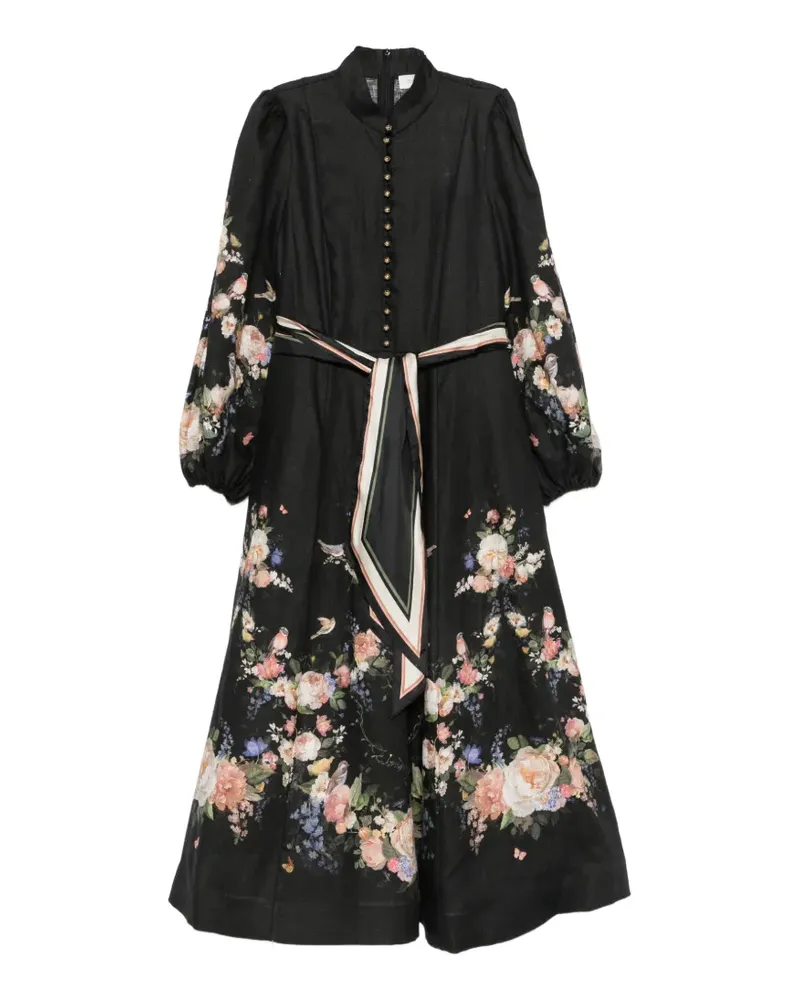 Zimmermann Valiant Maxikleid mit Knöpfen - Schwarz Schwarz