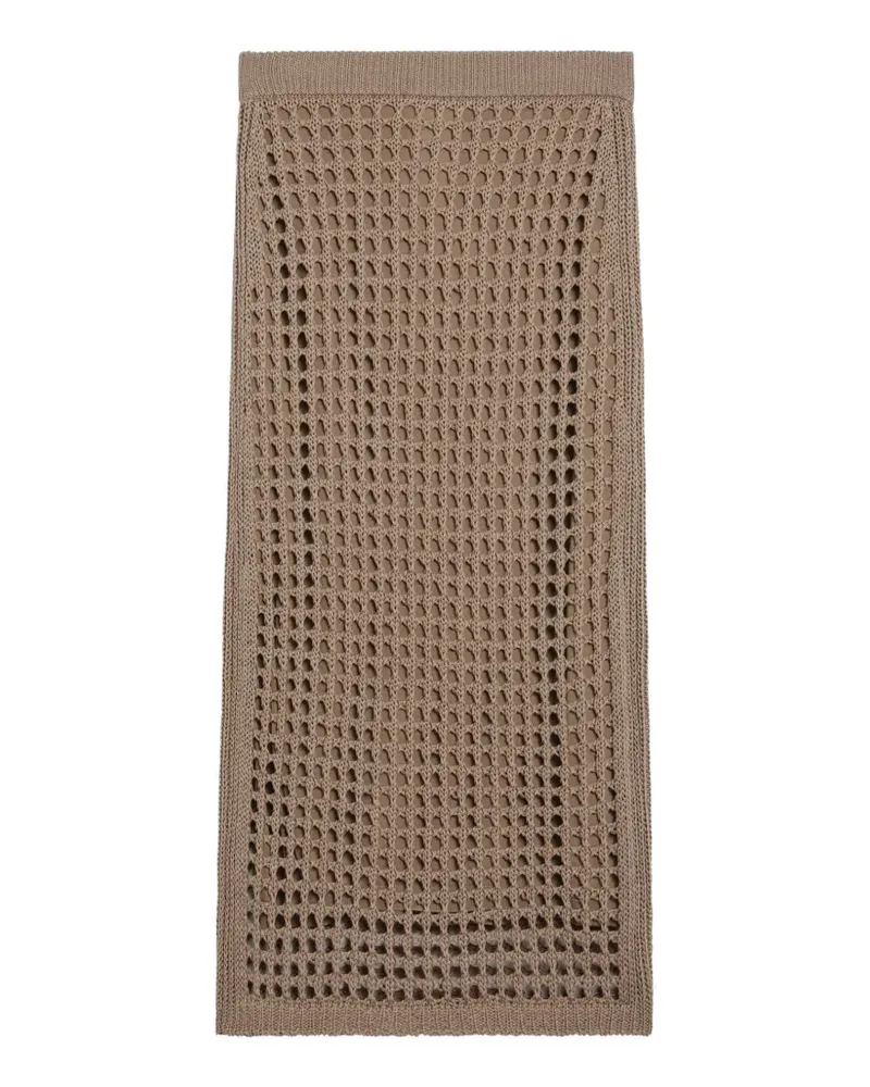 Max Mara open-knit midi skirt - Nude Nude
