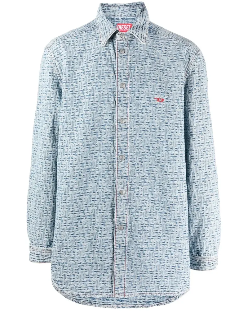 Diesel Jeanshemd mit Monogramm-Print - Blau Blau
