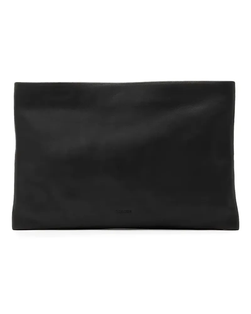 AllSaints Bettina logo-debossed leather clutch bag - Schwarz Schwarz