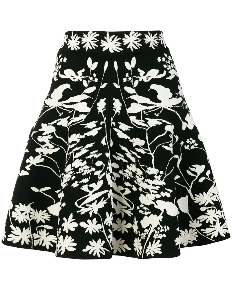 Alexander McQueen floral A-line skirt - Schwarz Schwarz