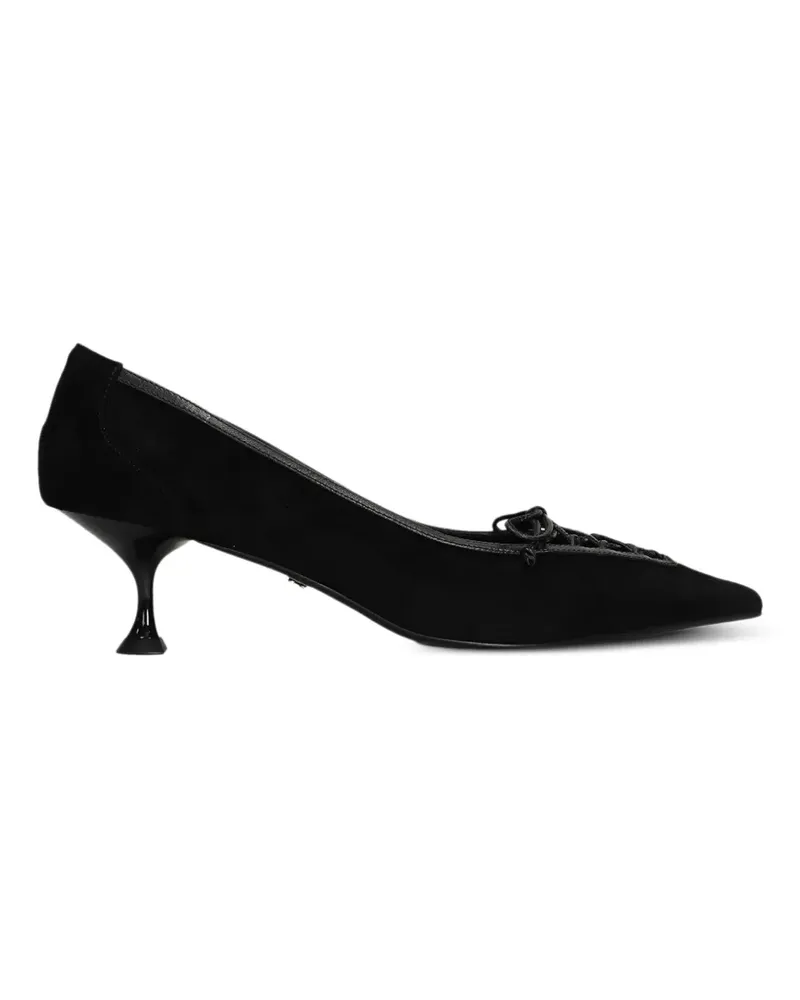 Lola Cruz Daniela Pumps mit Schnürung und spitzer Kappe - Schwarz Schwarz