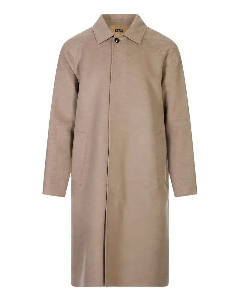 Kiton concealed-front coat - Nude Nude
