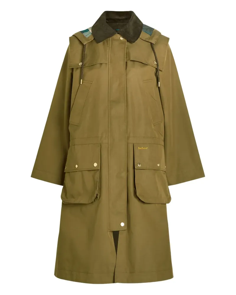 Barbour Kapuzenmantel mit Cordkragen - Grün Grün