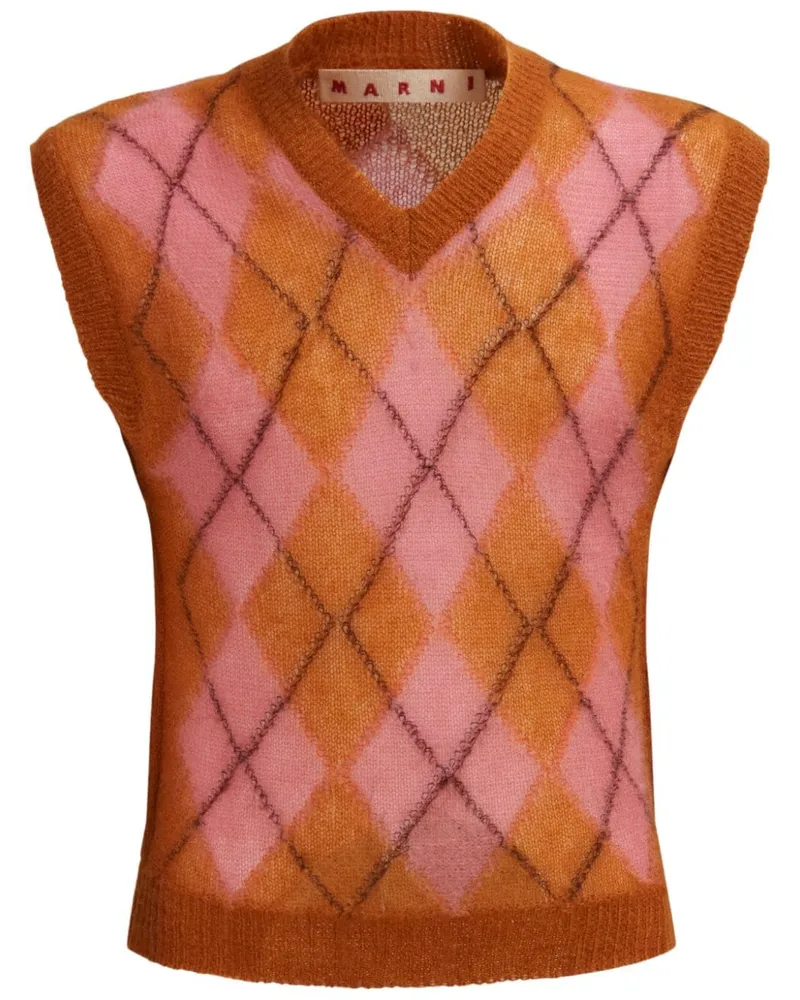 Marni Pullunder mit Argyle-Intarsie - Rosa Rosa