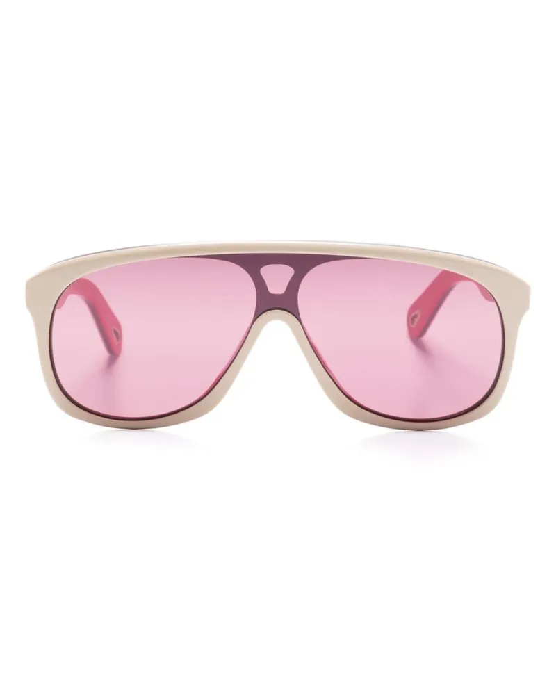 Chloé Sonnenbrille mit Logo - Nude Nude