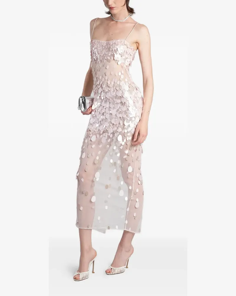 Retrofête Semi-transparentes Mischa Midikleid mit Pailletten - Rosa Rosa