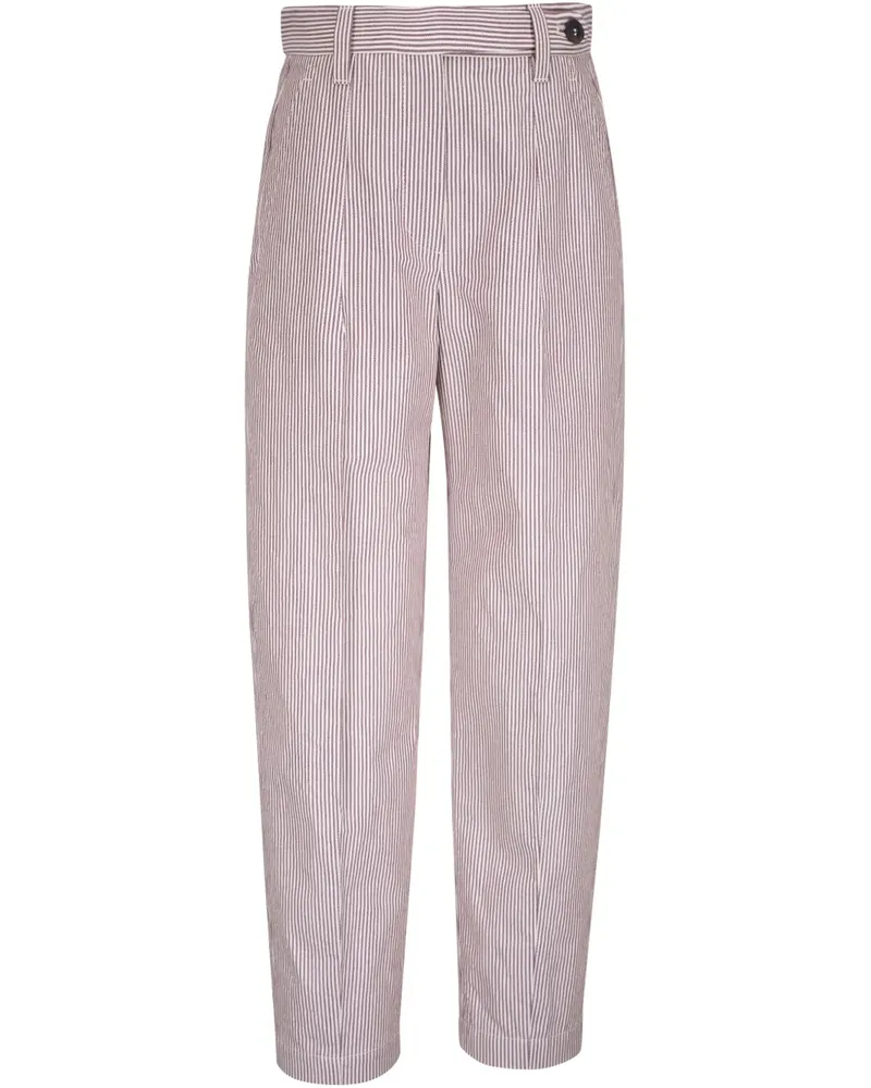 Brunello Cucinelli Gestreifte Hose - Rot Rot