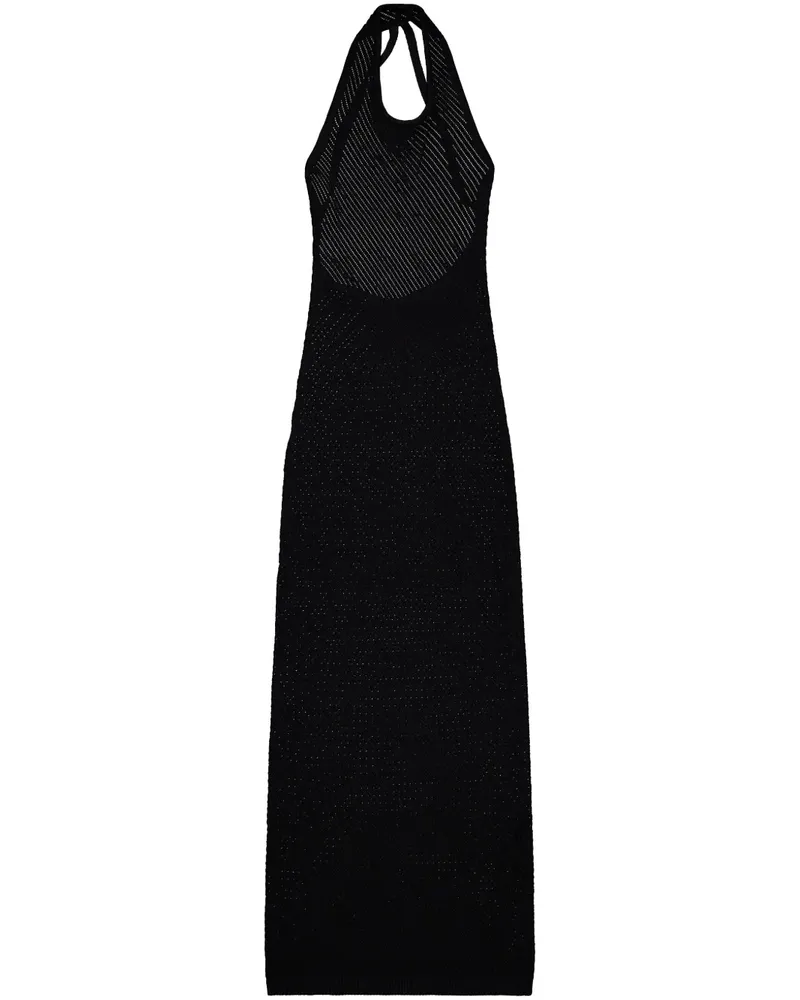 Laneus Gestricktes Maxikleid - Schwarz Schwarz