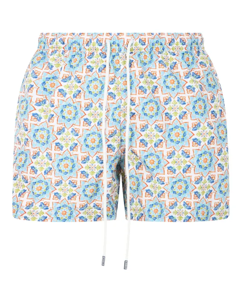Fedeli geometric-print swim shorts - Blau Blau