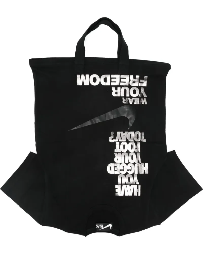 Comme des Garçons x Nike Tote Bag mit Slogan-Print - Schwarz Schwarz