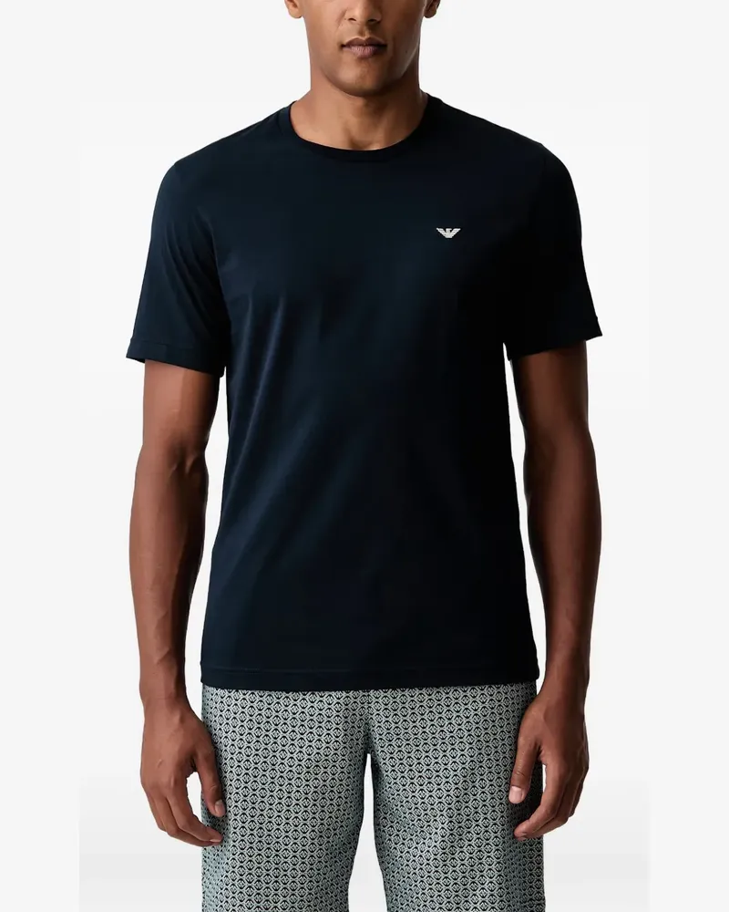 Emporio Armani Pyjama mit Logo-Stickerei - Blau Blau