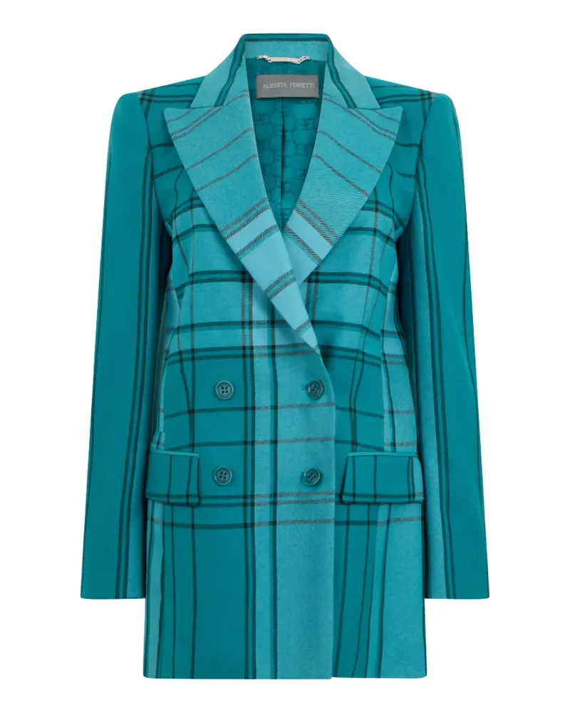 Alberta Ferretti Karierter Blazer - Blau Blau