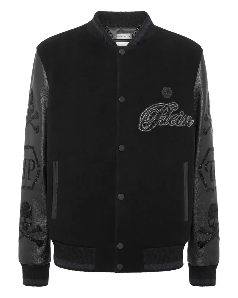 Philipp Plein Bomberjacke mit Totenkopf - Schwarz Schwarz