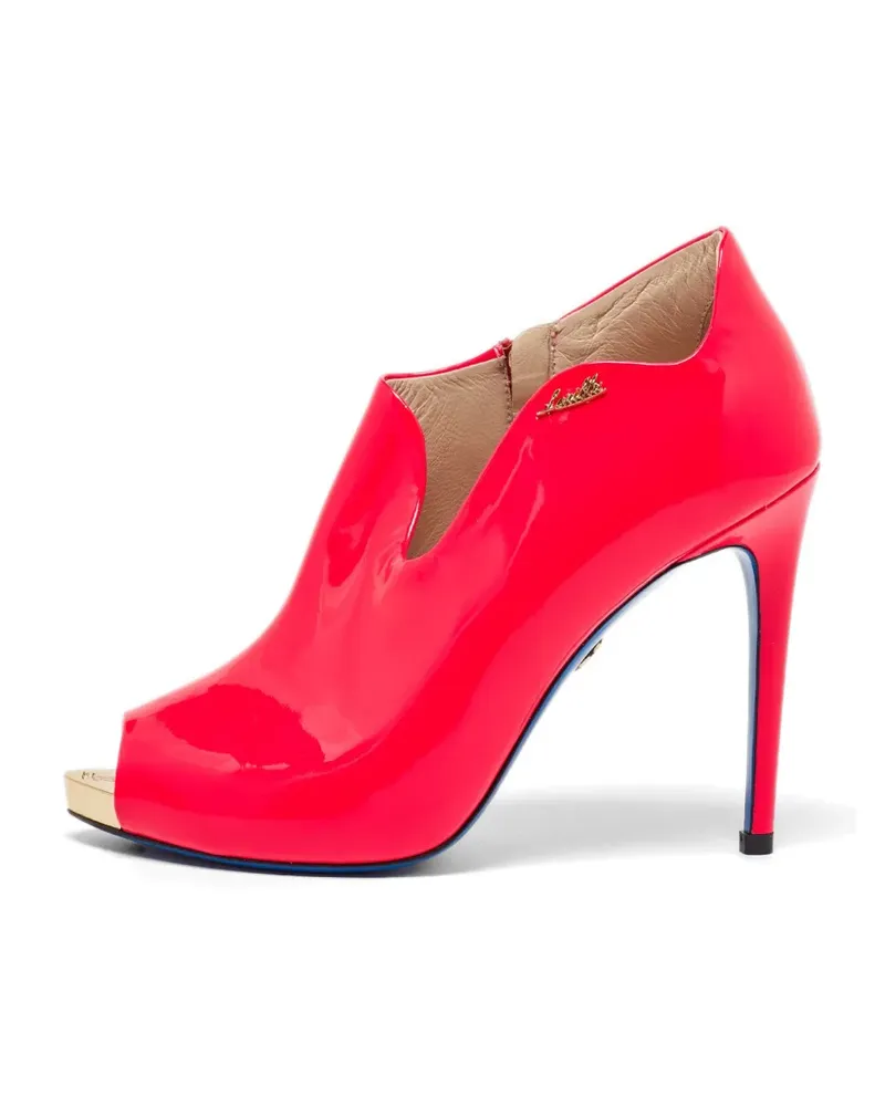 Loriblu patent-leather peep-toe ankle boots - Rosa Rosa