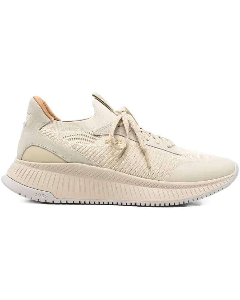 HUGO BOSS ribbed sneakers - Nude Nude