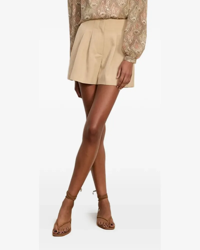 Veronica Beard Gables pleated shorts - Nude Nude