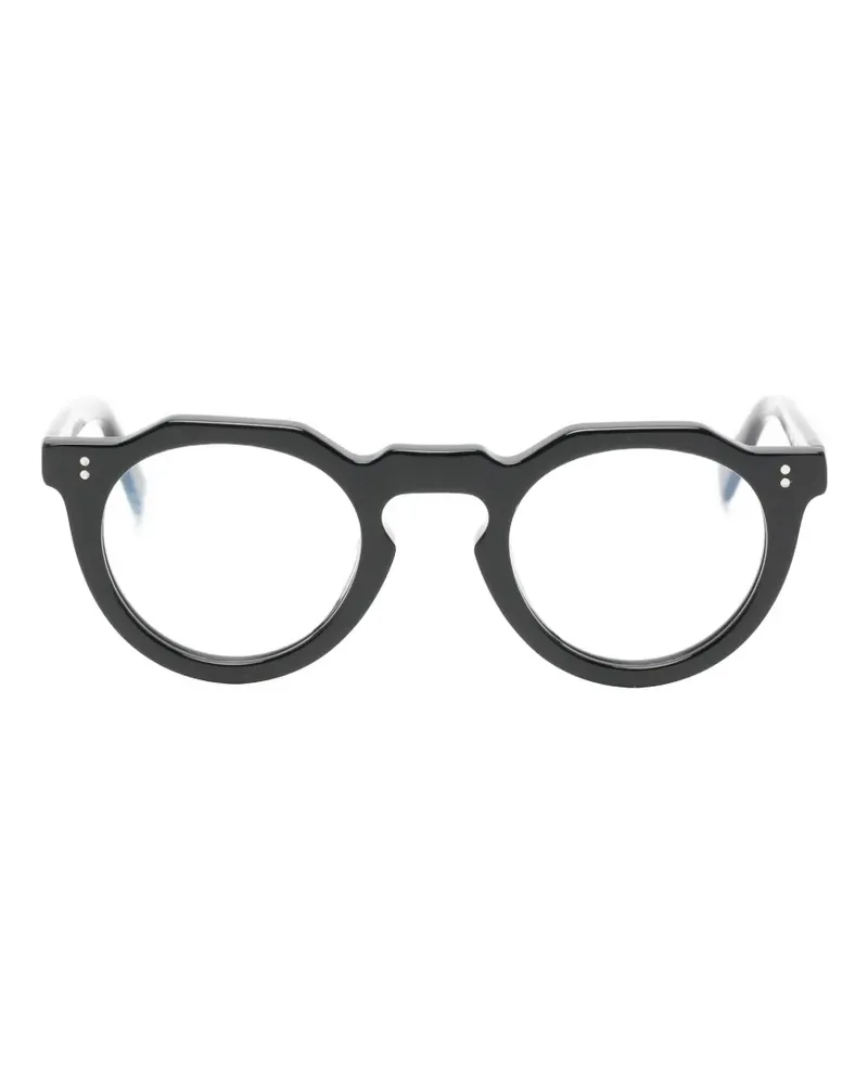 Lesca Pica Sonnenbrille mit geometrischem Gestell - Schwarz Schwarz