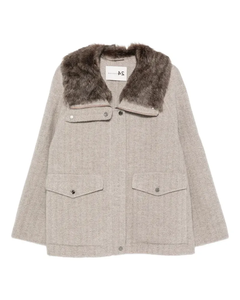 Manzoni 24 Jacke mit Fischgrätenmuster - Nude Nude