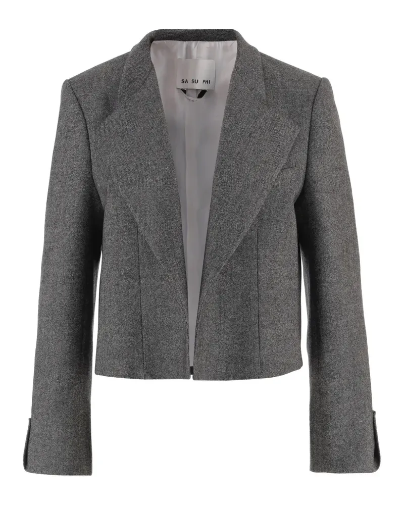 Sa Su Phi Cropped-Blazer mit steigendem Revers - Grau Grau