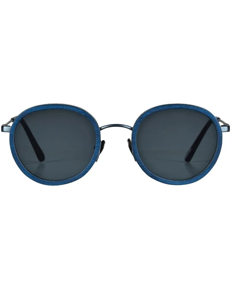 Vilebrequin x Shelter Victoire Sonnenbrille mit rundem Gestell - Blau Blau