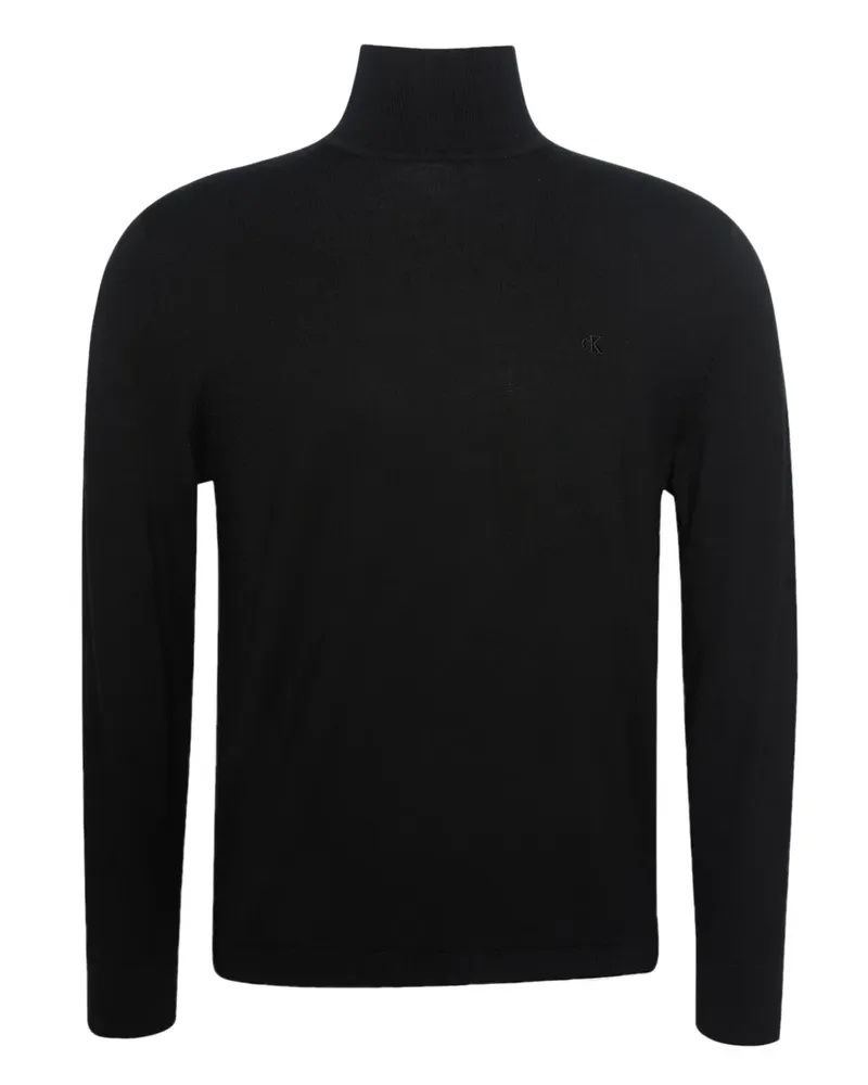 Calvin Klein Rollkragenpullover mit Logo-Stickerei - Schwarz Schwarz
