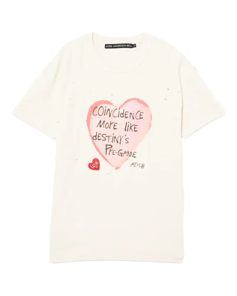 Andersson Bell Heart Message T-Shirt - Nude Nude