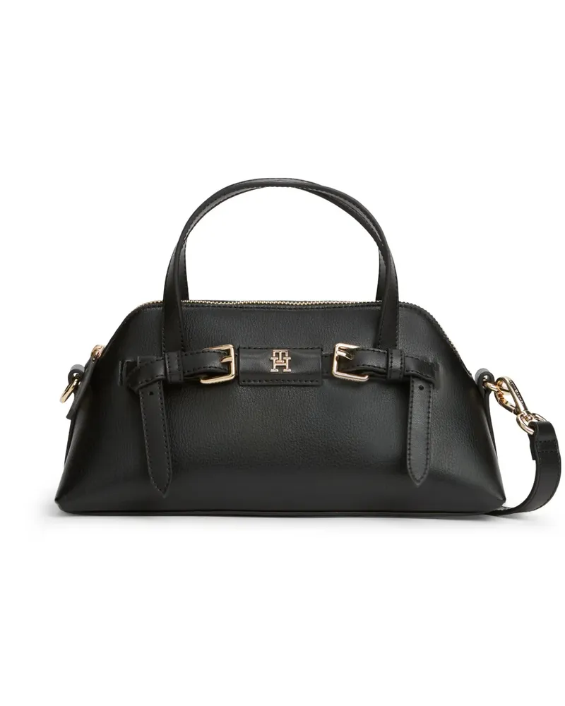 Tommy Hilfiger Tote Bag mit Logoplakette und Schnallendetail - Schwarz Schwarz