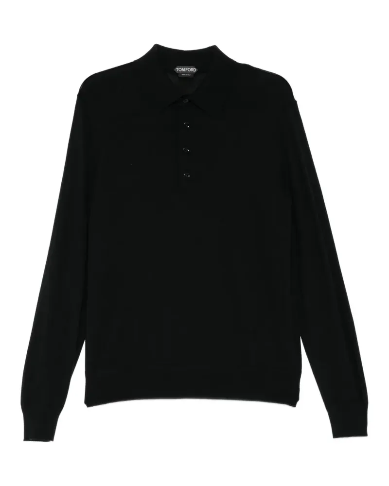 Tom Ford Langärmeliges Poloshirt - Schwarz Schwarz