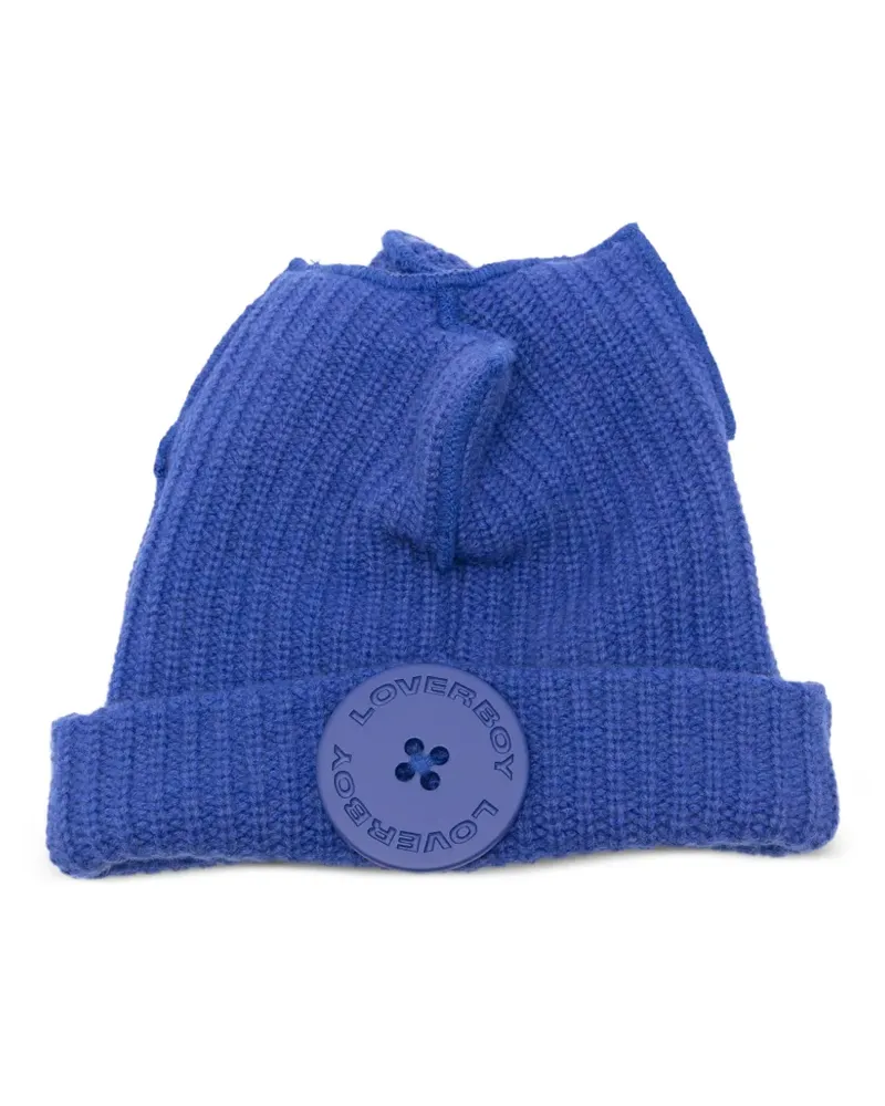 Charles Jeffrey Loverboy Beanie mit Knopfdetail - Blau Blau