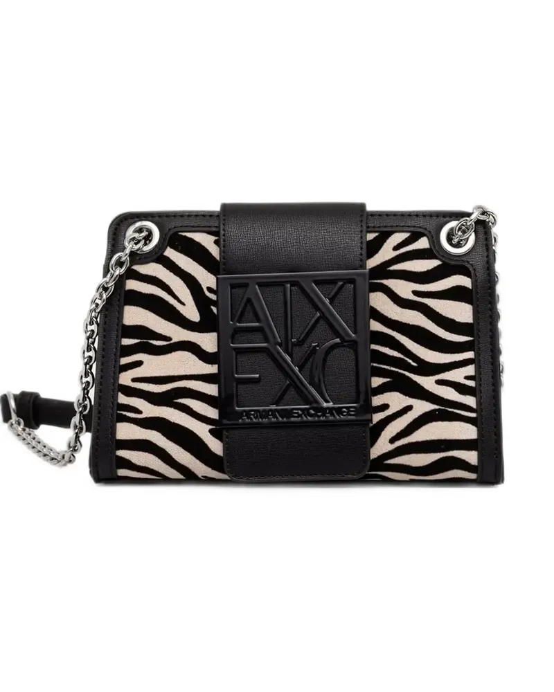 Armani Exchange zebra-print mini bag - Schwarz Schwarz