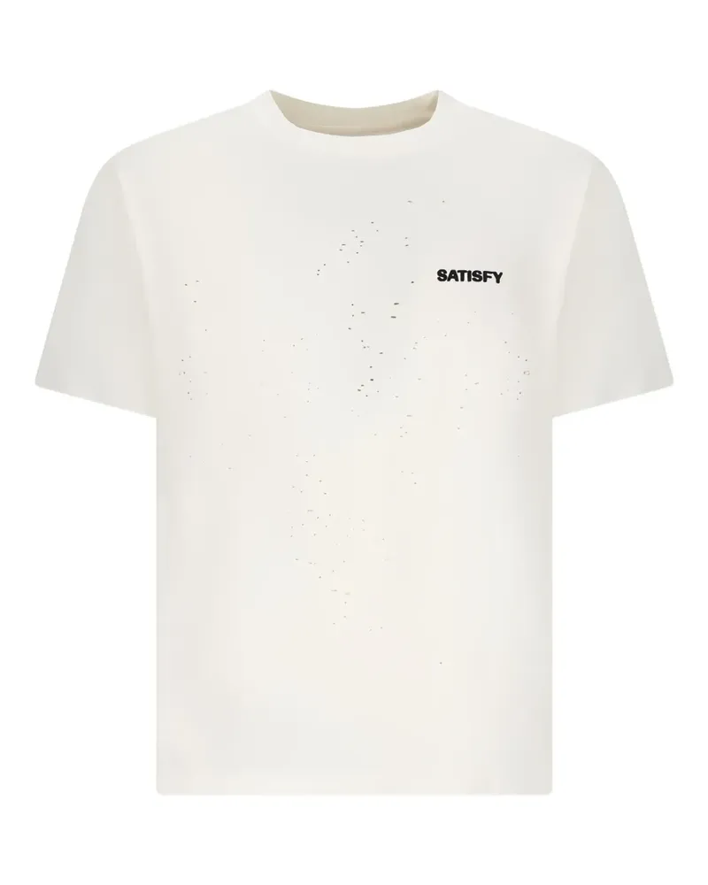 Satisfy Logo-T-Shirt im Distressed-Look - Weiß Weiß