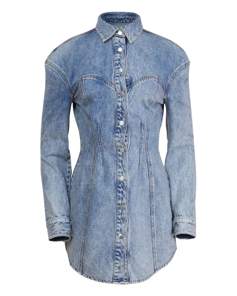 Fleur Du Mal Jeans-Hemdkleid - Blau Blau
