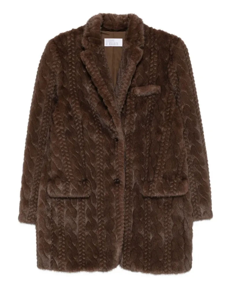 Giuseppe di Morabito Mantel aus Eco-Fur - Braun Braun