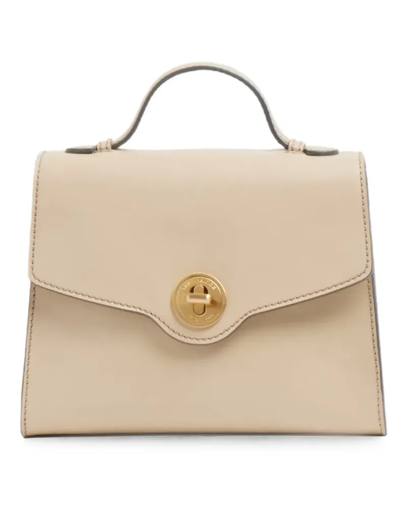 The Bridge leather twist-lock tote bag - Nude Nude