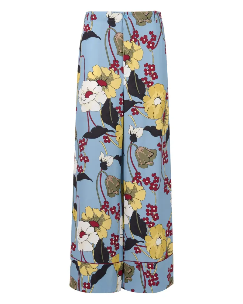 Marni Hose mit Blumenprint - Blau Blau