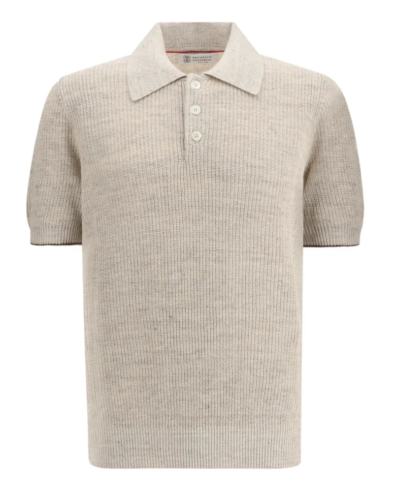 Brunello Cucinelli Gestricktes Poloshirt - Nude Nude