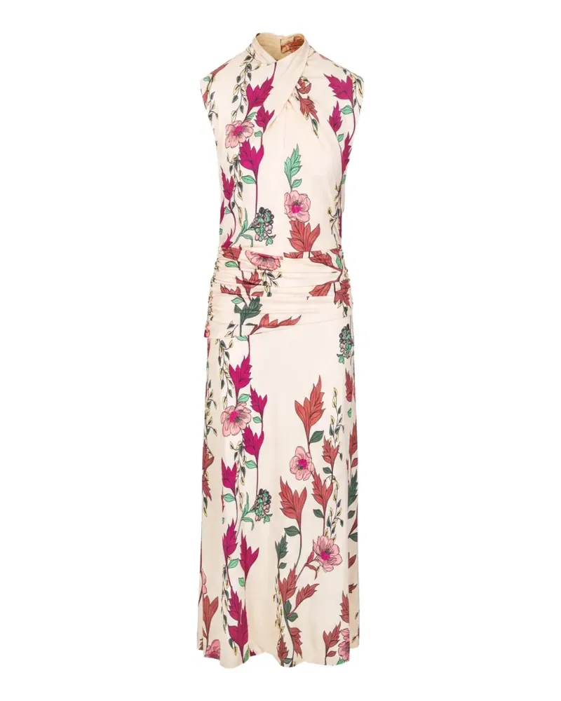 Johanna Ortiz Kleid mit Blumenprint - Nude Nude