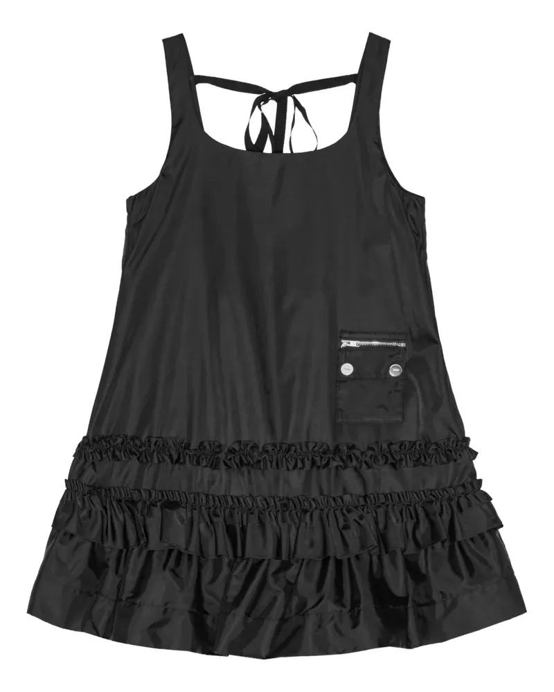 Ganni Kleid aus Popeline - Schwarz Schwarz