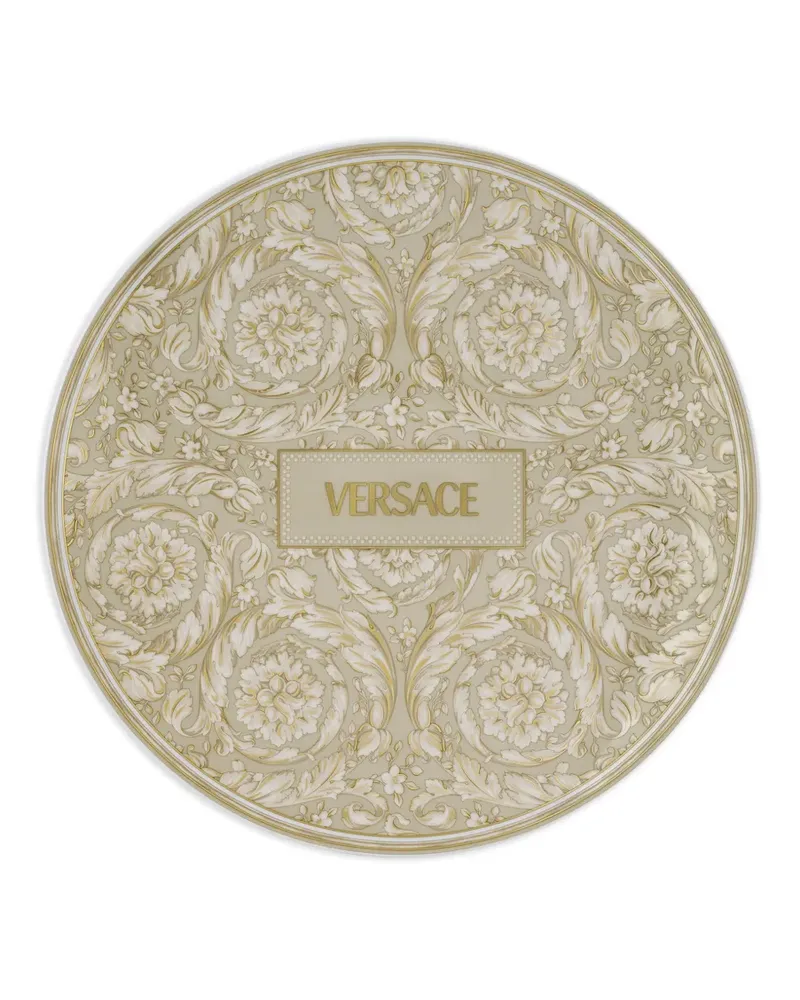 Versace Teller mit Barocco-Print (33cm) - Nude Nude