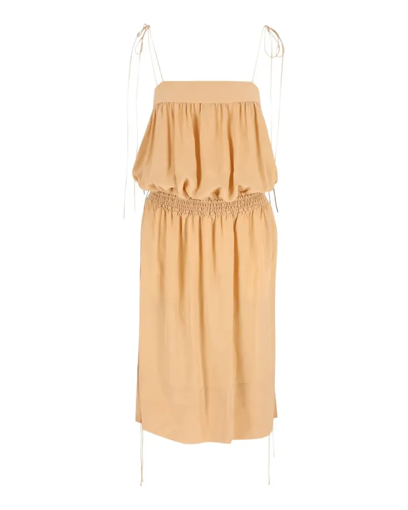 Saint Laurent Ballon-Midikleid aus Seide - Nude Nude