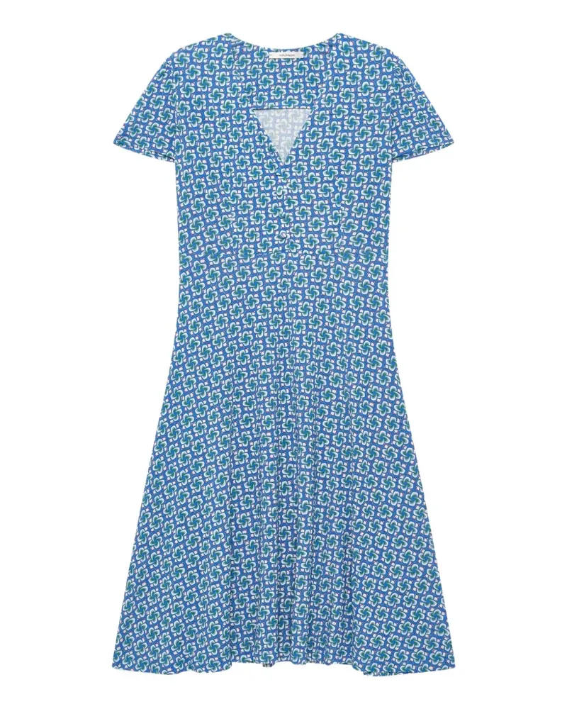 Maliparmi geometric-print godet dress - Blau Blau