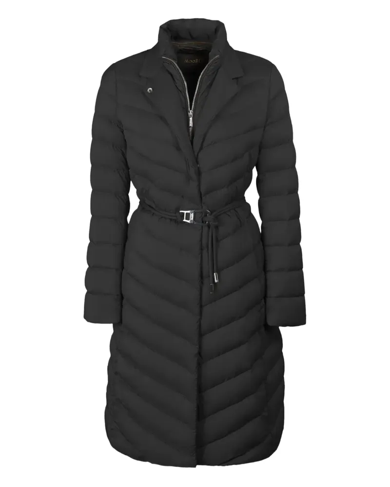 MOORER Gesteppter Mantel mit Gürtel - Schwarz Schwarz
