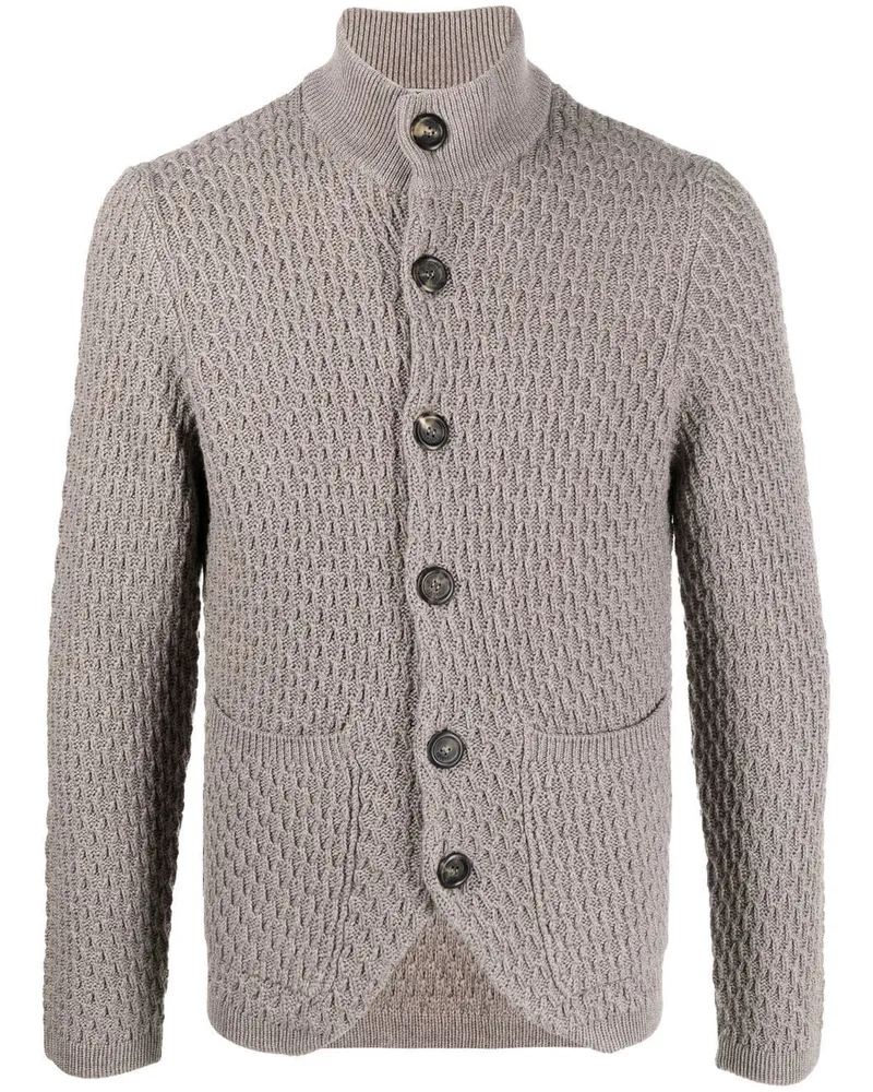 Canali Strukturierter Cardigan Nude