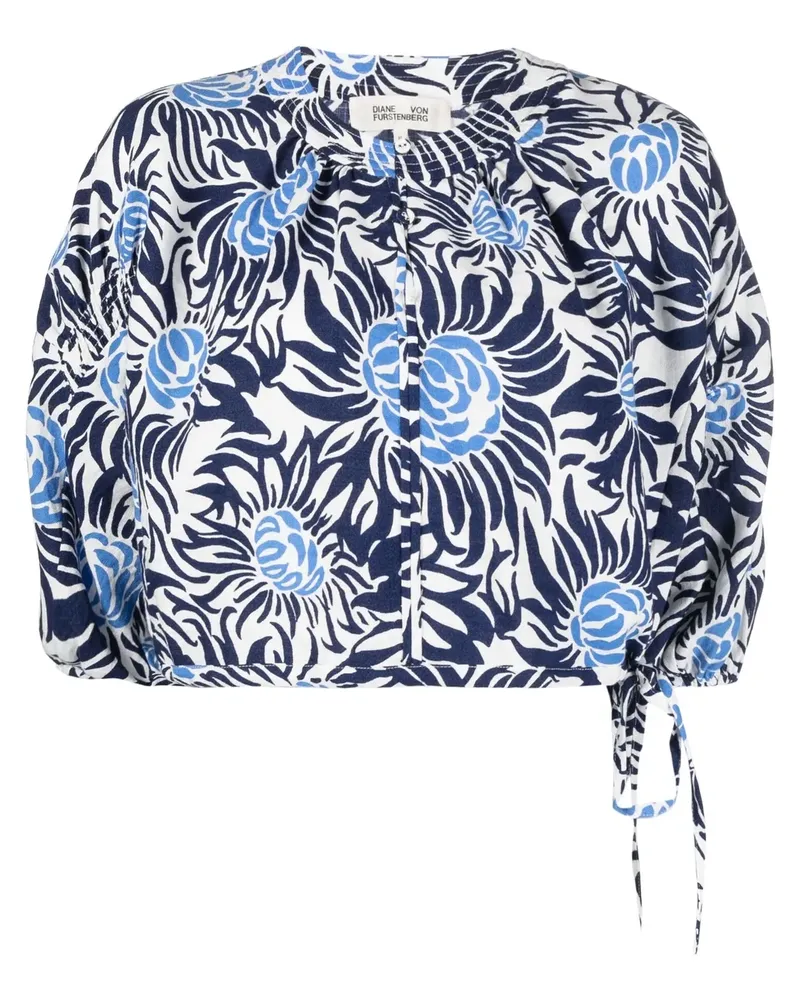Diane von Furstenberg Cropped-Oberteil mit Blumen-Print - Weiß Weiß